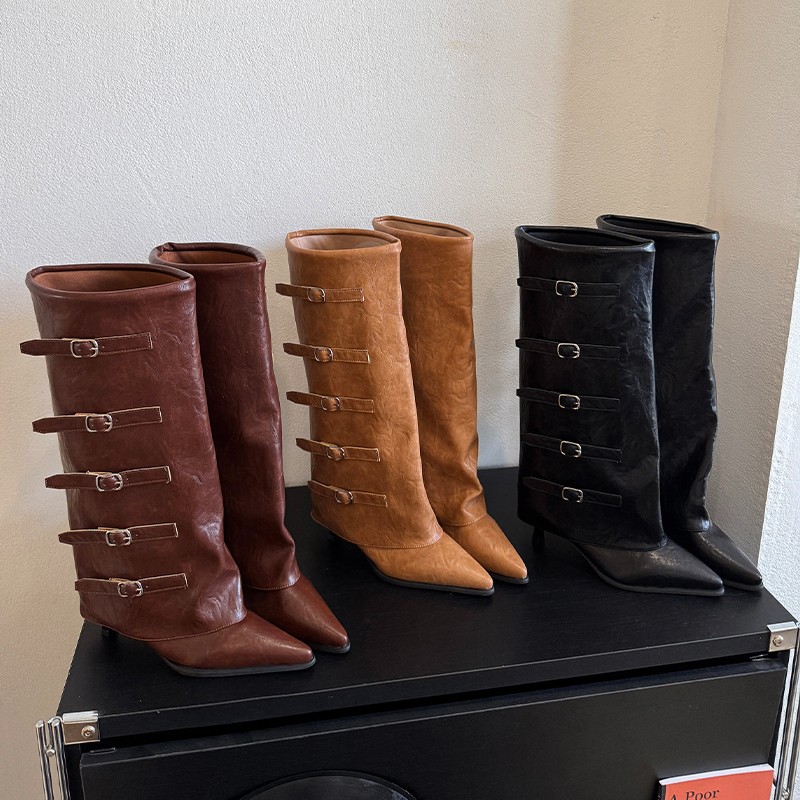Leather Classic Strap - New Autumn Winter Pointed Toe Boots