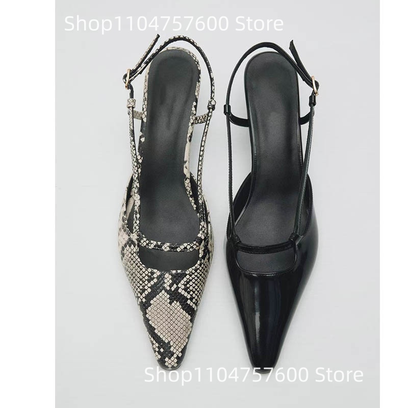 Women's Slingback Pointed Toe  - Leather Classic Strap 评论和价格